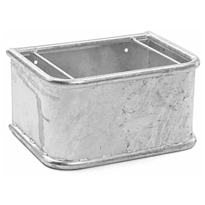 Abreuvoir à chevaux en fer galvanisé, rectangulaire avec barres anti-déchets