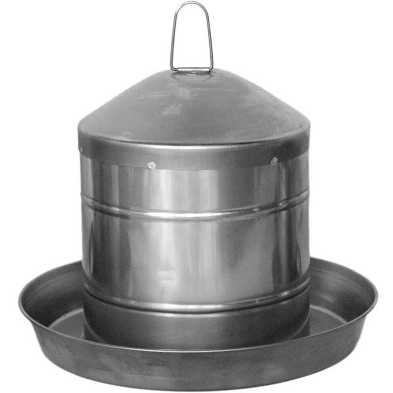 Abreuvoir de poulet 9L acier inoxydable Sans bpa - Sans bords dangereux - Suspendu et stable - 36x27 cm