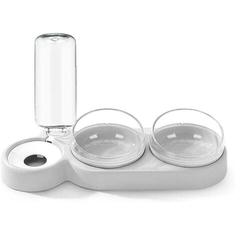 Abreuvoir double bol pour animaux de compagnie (gris)