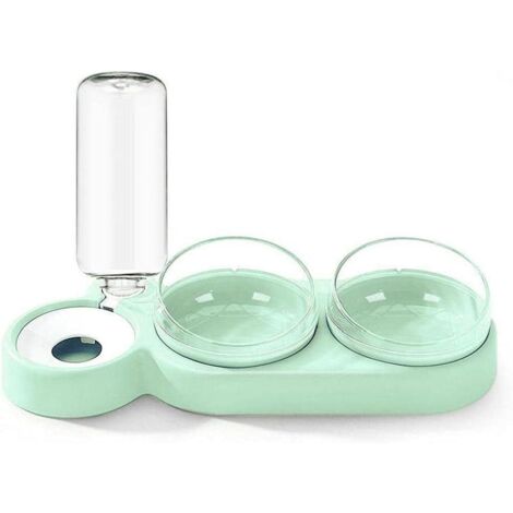 Abreuvoir double bol pour animaux de compagnie (vert)