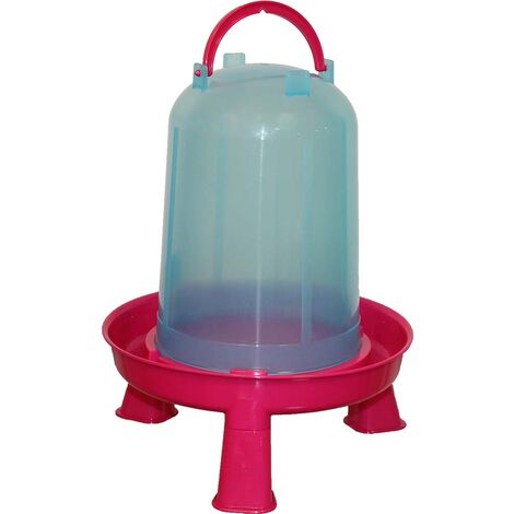 Abreuvoir en plastique avec pied 10 litres - Rose