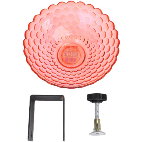 Abreuvoir fixé sur deck avec clamp ajustable Plastique modèle détachable Couleur Rouge taille 17.5x13cm pour jardin, balcony, terrasse ou fence - 1 set complet (3 parts).