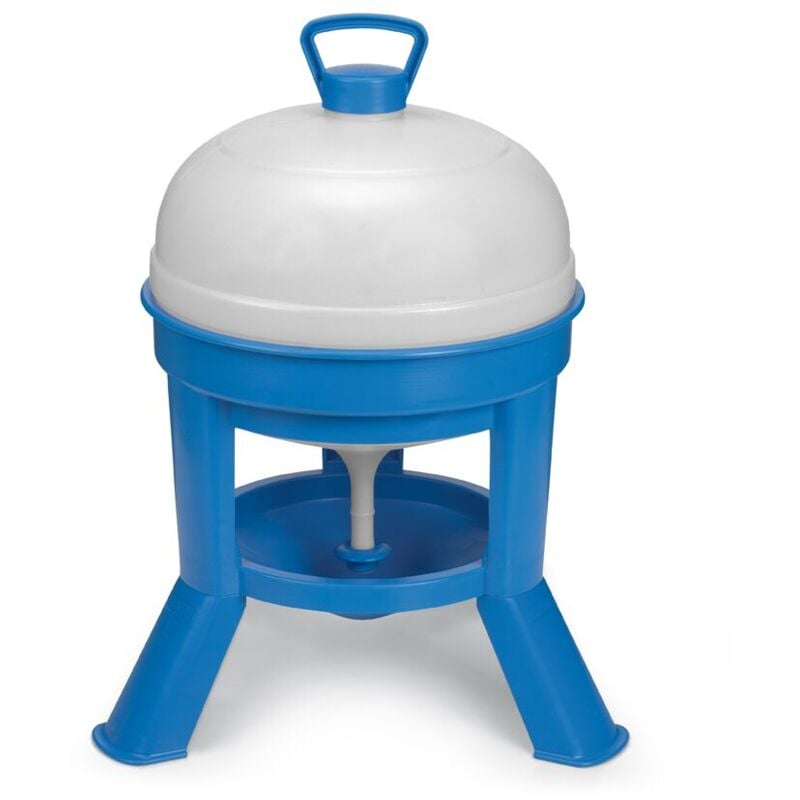 Abreuvoir Poule En Plastique à Siphon Avec Pieds 20l Bleu Et Blanc - Gaun