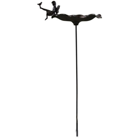 Abreuvoir oiseau ange sur pied fonte - Fonte - Marron - Décoration d'Autrefois