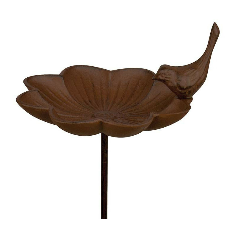 Bain pour oiseaux à piquer – Fonte et métal – Hauteur 91 cm – Pointe de sol en H pour fixation stable – Abreuvoir décoratif – Best For Birds