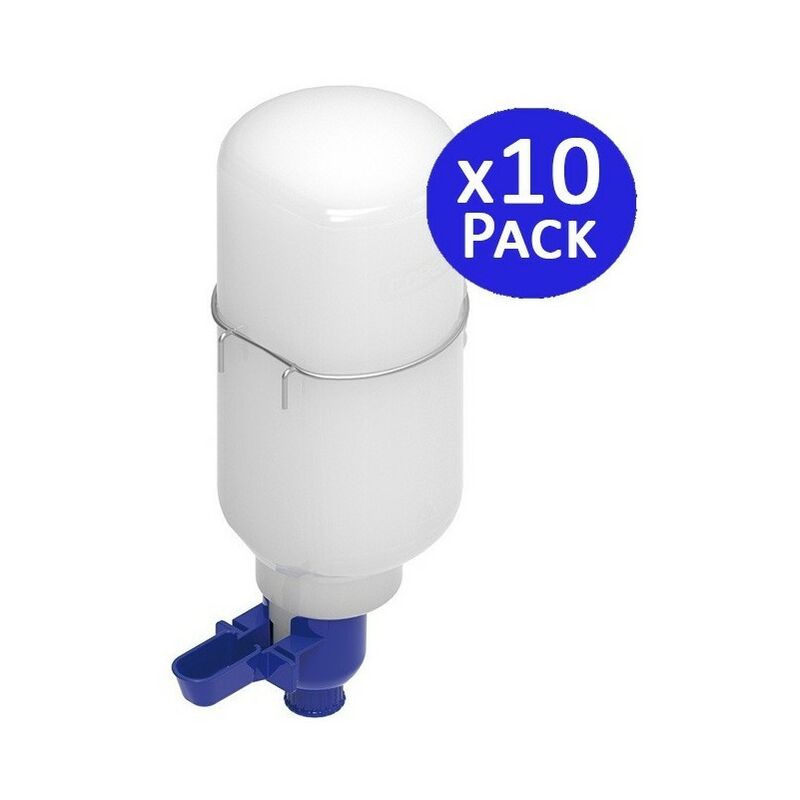 suinga - 10 x abreuvoir pour pigeons en plastique blanc 2 litres