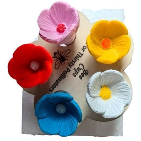 Abreuvoir pour abeilles, distributeur d'eau en forme de fleur, 5 couleurs, mangeoire à insectes, décoration de jardin extérieur