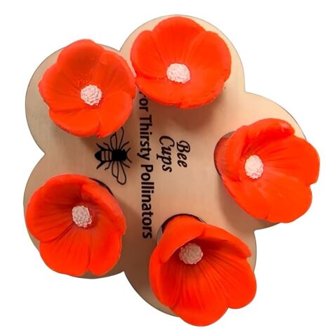 Abreuvoir pour abeilles, distributeur d'eau en forme de fleur orange, mangeoire à insectes, décoration de jardin extérieur