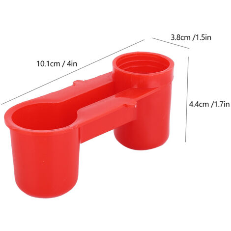 Abreuvoir pour Oiseaux Farm PVC Rouge, 20 Pièces Outil d'Alimentation/Boisson, Fontaine Résistante et Facile à Nettoyer 10x4x4cm