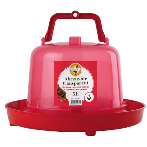 Abreuvoir rouge 5L transparent