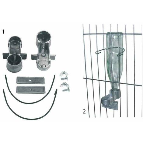 Abreuvoir sabot aluminium pour lapins – Fixation robuste – Lot de 2 – Compatible avec bouteilles standard – Hydratation durable – Kerbl