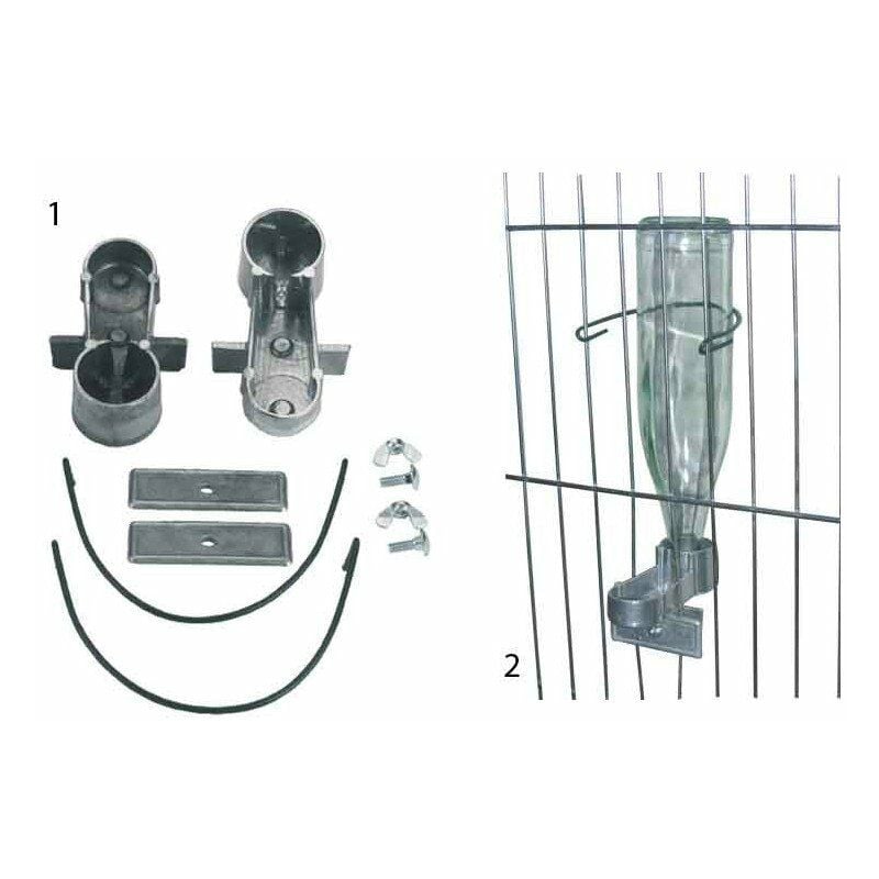abreuvoir sabot porte bouteille pour lapins en alu - lot de 2