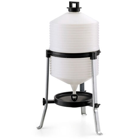 Abreuvoir sur pied en polyéthylène HD 24 L – Pour poules et dindes – Écoulement constant – Poignée ergonomique pour remplissage facile – Chick'A