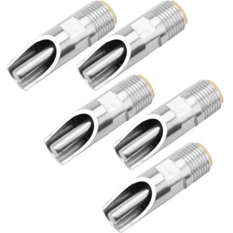 Abreuvoirs pour tétines de Porc, Bouchon en cuivre 5pcs Automatique en Acier Inoxydable pour Abreuvoir de tétons Duckbilled pour truies, porcelets à Boire