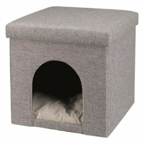 Abri à chat en tissu gris 38 x 40 x 38 cm Alois Trixie