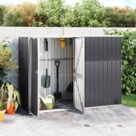 Abri à outils de jardin anthracite 225x89x161 acier galvanisé