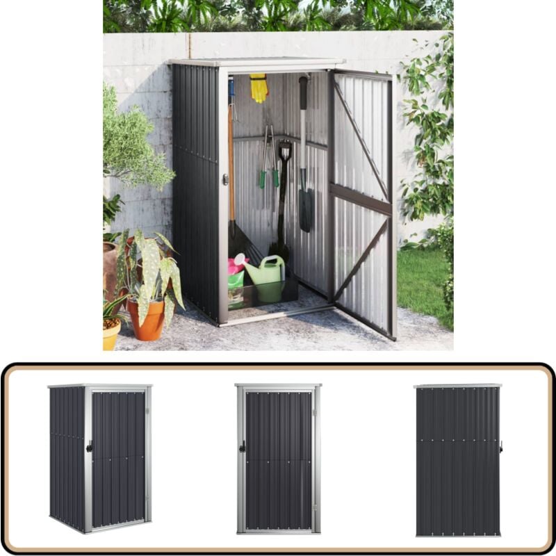 Abri à outils de jardin anthracite 88x89x161 cm acier galvanisé - Abri De Jardin - Abri Outil - Rangement Jardin - Cabane Jardin - Atelier Exterieur