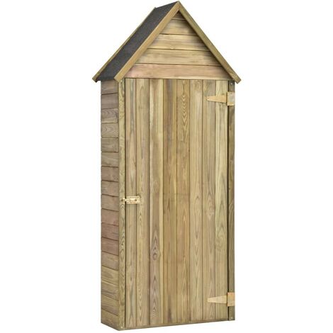 Topdeal Abri à outils de jardin avec porte 77x28x178cm Pinède imprégnée