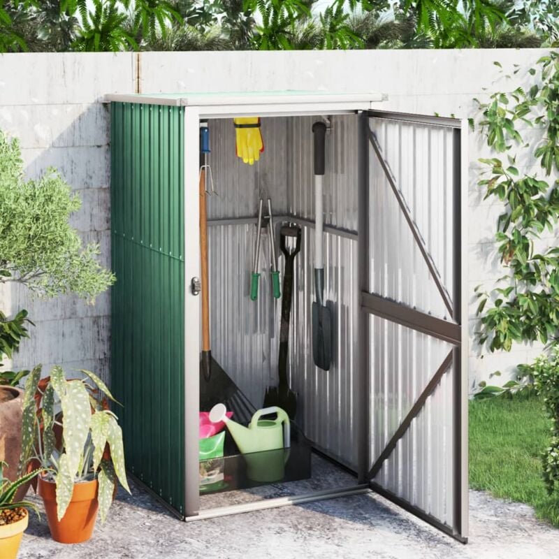 Abri à outils de jardin, Cabane de jardin, Abri de stockage vert 88x89x161 cm acier galvanisé con244834 design in