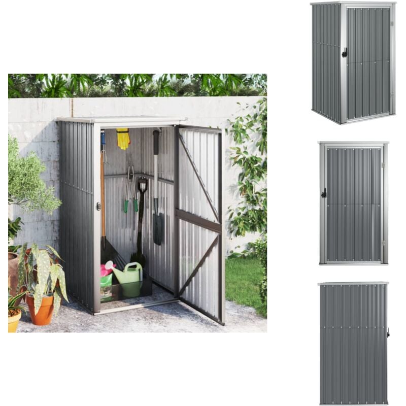 Abri à outils de jardin gris 88x89x161 cm acier galvanisé - Abri De Jardin - Abri Outil - Rangement Jardin - Cabane Jardin - Atelier Exterieur
