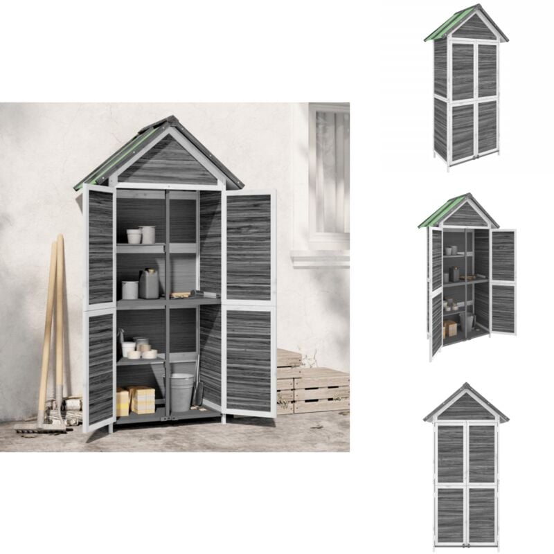 Abri à outils de jardin gris 89x52,5x175 cm bois massif pin - Abri De Jardin - Abri Outil - Rangement Jardin - Cabane Jardin - Stockage Outils