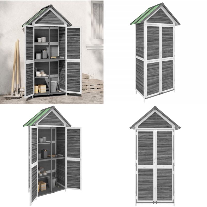Abri à outils de jardin gris 89x52,5x175 cm bois massif pin - Abri De Jardin - Abri Outil - Rangement Jardin - Cabane Jardin - Stockage Outils - Home