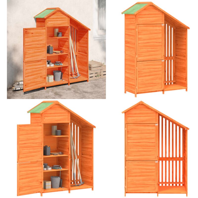 Abri à outils de jardin marron 120x53,5x170 cm bois massif pin - Abri De Jardin - Abri Outil - Rangement Jardin - Cabane Jardin - Stockage Outils