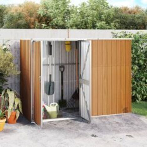 Abri à outils de jardin marron 225x89x161 acier galvanisé