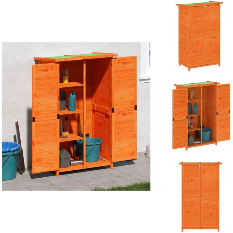 Abri à outils de jardin marron 83x57x140 cm bois massif pin - Abri De Jardin - Cabane De Jardin - Rangement Exterieur - Outillage - Stockage Jardin