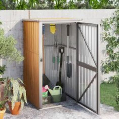 Abri à outils de jardin marron 88x89x161 acier galvanisé