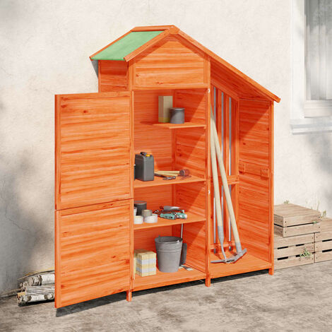 Abri à outils de jardin, Remise Cabane pour outils, Stockage Rangement Extérieur marron 120x53,5x170 cm bois massif pin XZZZ367831