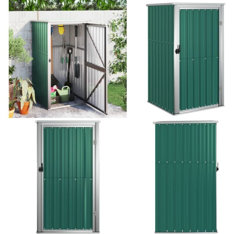 Abri à outils de jardin vert 88x89x161 cm acier galvanisé - Abri De Jardin - Abri Outil - Rangement Jardin - Cabane Jardin - Atelier Jardin - Home &