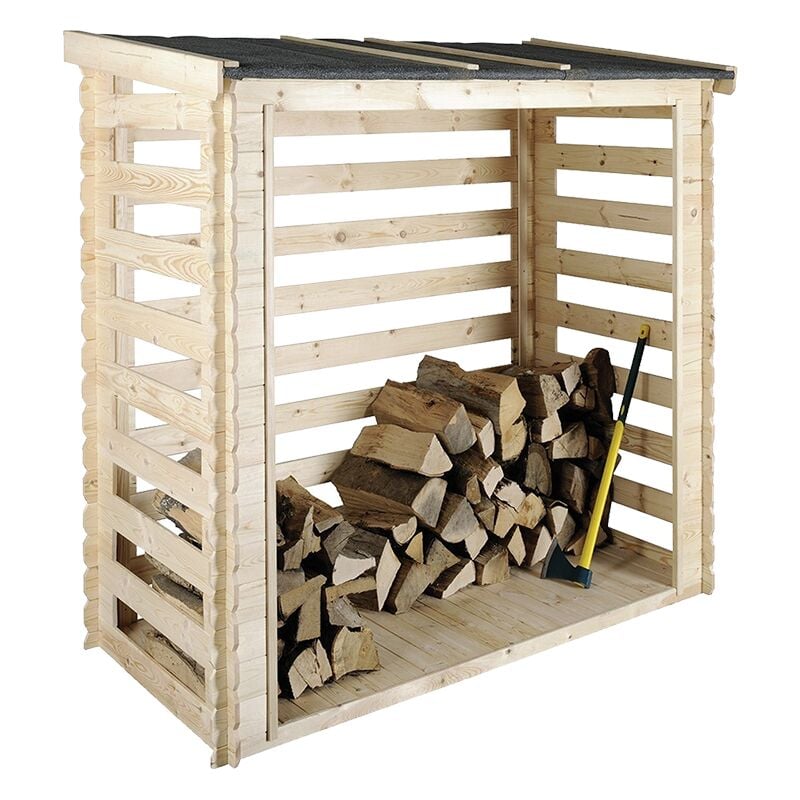 Abri bûches avec plancher Côme