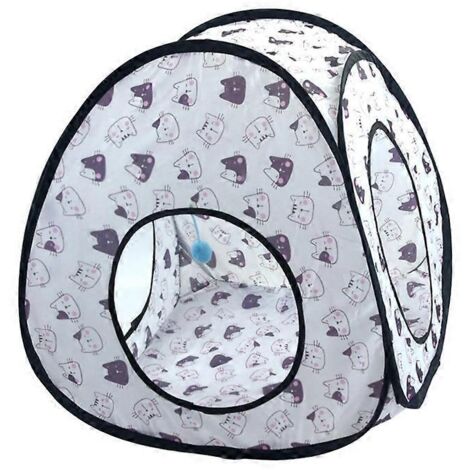 Abri chat intérieur tente lit arc-en-ciel noir blanc, niche douillette pour chat, maison d'été confortable, lit chat en forme de grotte.