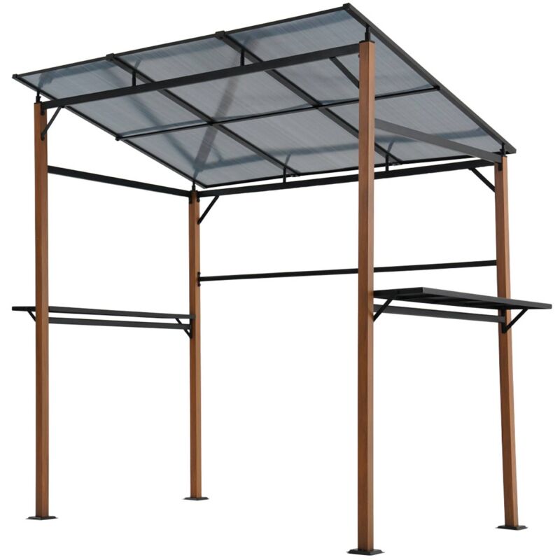 Sweeek - Abri de barbecue. gazebo pour barbecue. 2 tables latérales. gris