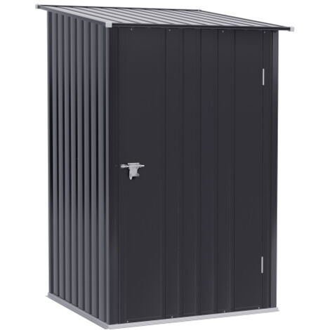Abri de jardin, 1 x 1 m, métal, 0,92 m², acier galvanisé, gris foncé
