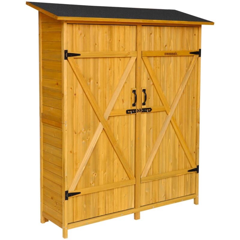 Abri de jardin 140 cm en bois. 4 espaces de rangement. L 140 x P 50 x H 162cm