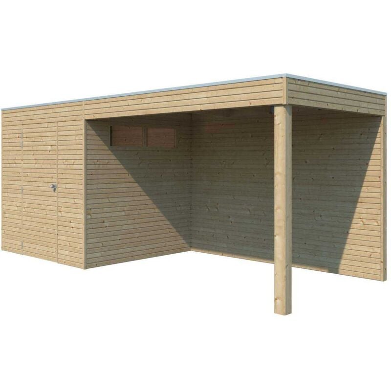 Abri de jardin 210 x 210 cm Qube Abri avec extension
