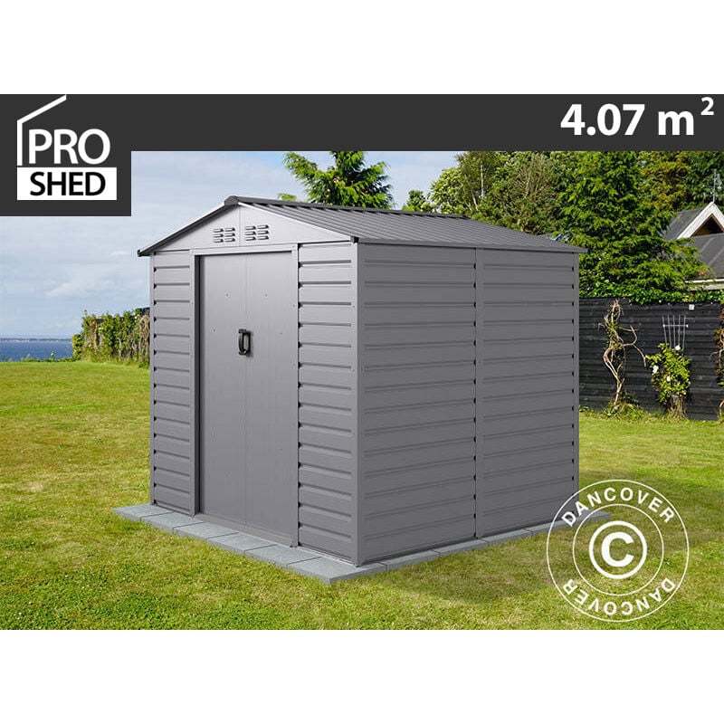 Abri de jardin 2,13x1,91x1,90m, 4,07m², ProShed®, Aluminium Gris