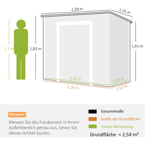 Abri de jardin 2,4 x 1,3 m, en plastique avec plancher, fenêtre et portes verrouillables, pour jardin ou terrasse, gris.
