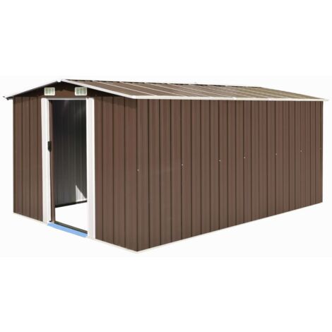 Abri de jardin 257 x 398 x 178 cm Métal Marron