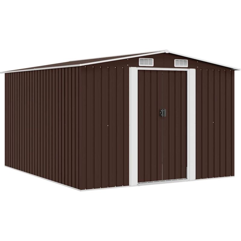 Abri de jardin 257x298x178 cm Métal Marron