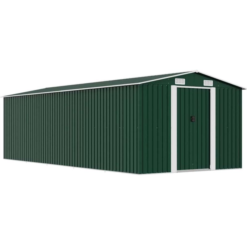 Abri de jardin 257x580x181 cm Métal Vert Vidaxl