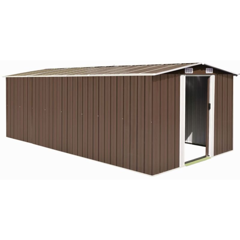 vidaXL Abri de jardin 257x489x181 cm Métal Marron