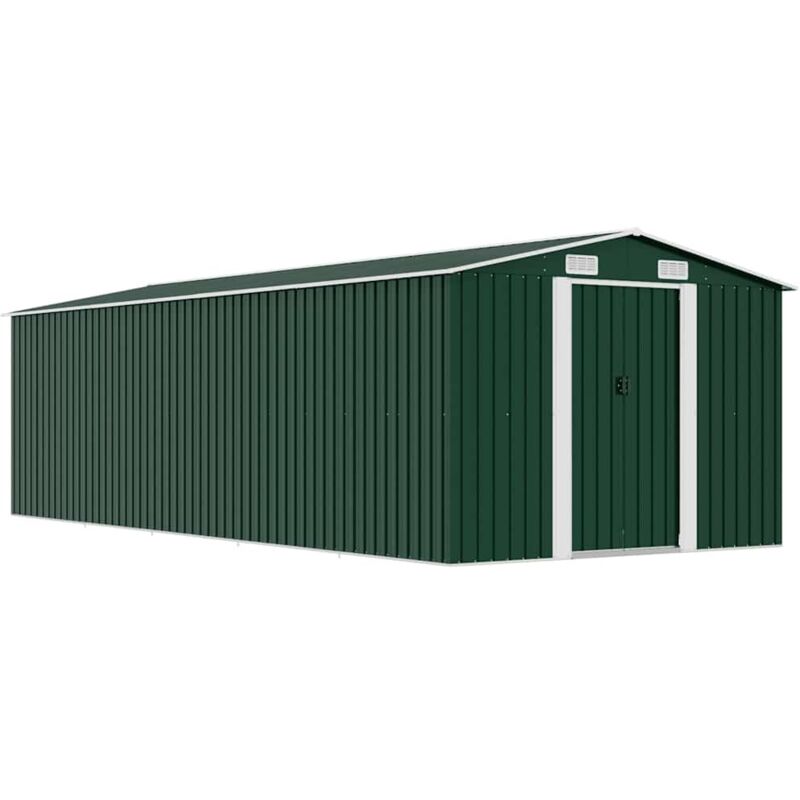 Abri de jardin 257x580x181 cm Métal Vert Vidaxl