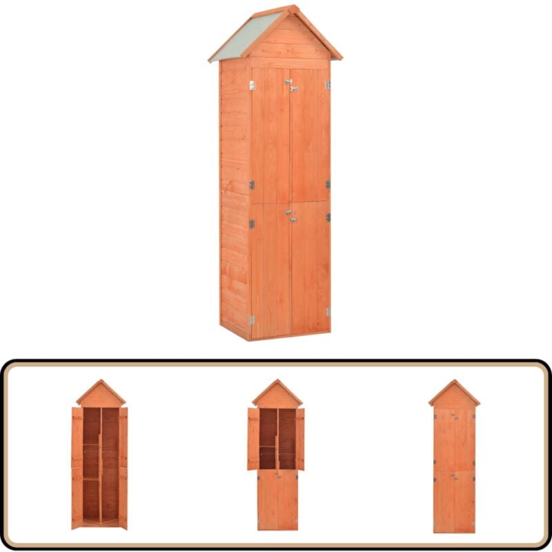 Abri de jardin 71 x 60 x 213 cm Bois - Abri De Jardin - Abri De Stockage - Jardin - Espace De Rangement - Bois