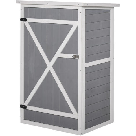 Abri de jardin 75x56x115 cm avec étagères - Coloris sapin noir, gris et blanc - Rangement extérieur