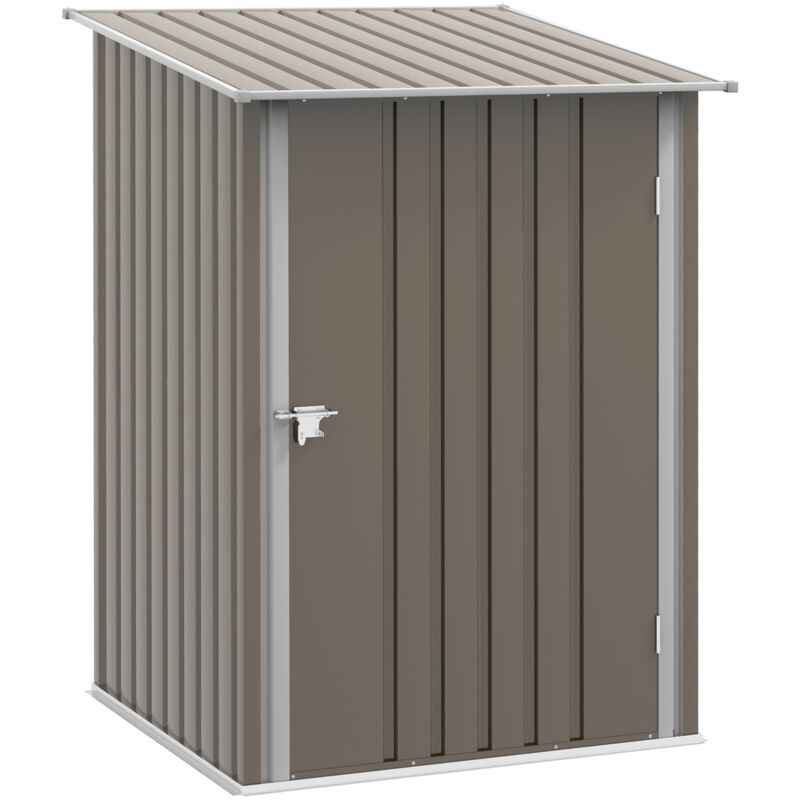Outsunny - Abri de jardin - remise pour outils - cabanon porte verrouillable - dim. 1L x 1,03l x 1,6H m - tôle d'acier ondulée taupe