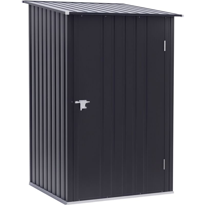 Outsunny - Abri de jardin - remise pour outils - cabanon porte verrouillable - dim. 1L x 1,03l x 1,6H m - tôle d'acier ondulée anthracite