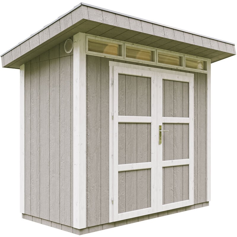 Timbela - Abri de Jardin Qualité Premium 3m² - L161xL294cm - Kit tout compris avec sol, tuiles bitumineuses, set de peinture-LP Smartside M901A